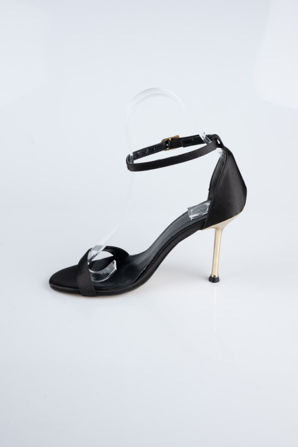 Black Satin Evening Shoe ABS1157