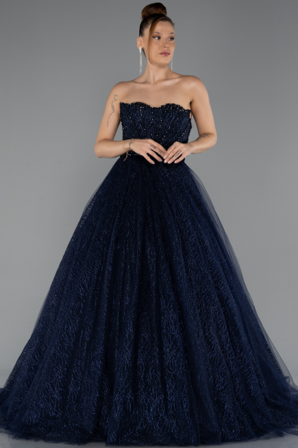 Long Navy Blue Evening Dress ABU5265