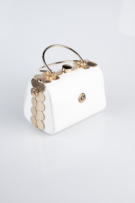 White Patent Leather Evening Bag KC170