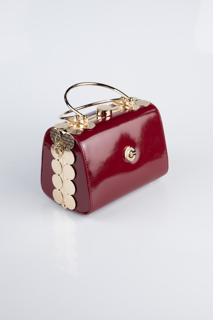 Burgundy Patent Leather Evening Bag KC170