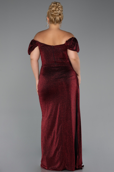 Long Burgundy Plus Size Evening Dress ABU2658