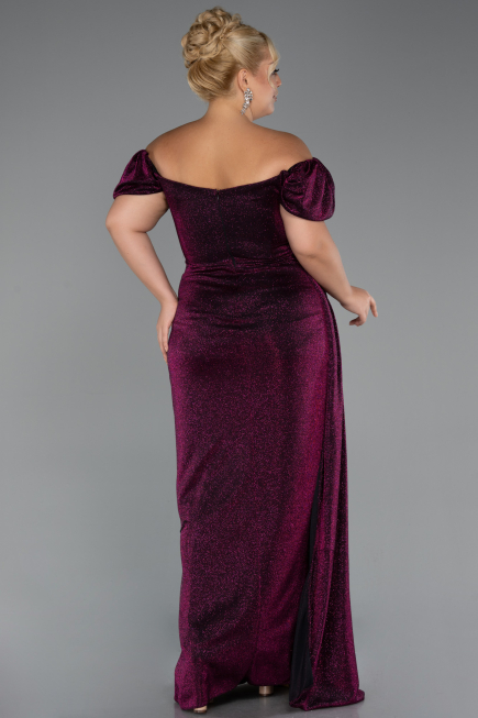 Plum Long Plus Size Evening Dress ABU2658