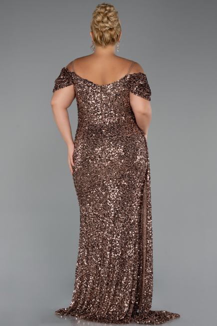 Long Copper Plus Size Evening Gown ABU5232