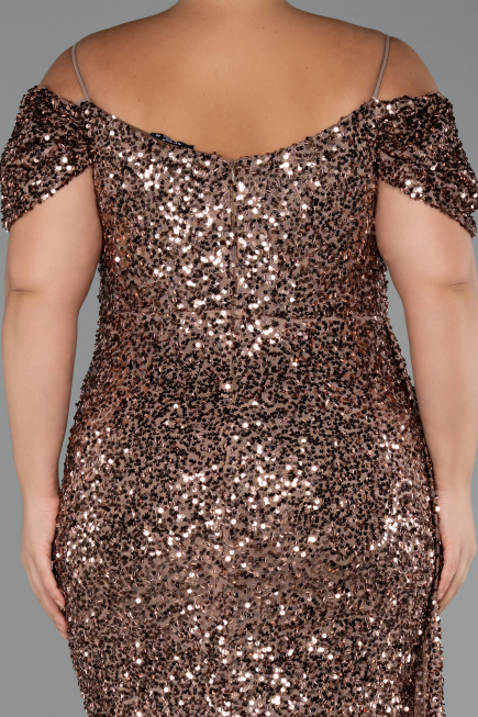 Long Copper Plus Size Evening Gown ABU5232
