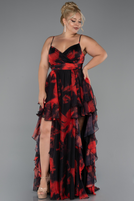 Long Red Plus Size Prom Dress ABU5267