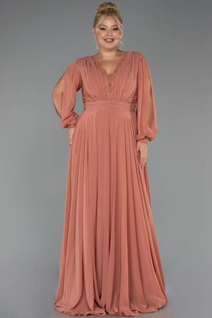 Long Onion Skin Chiffon Formal Plus Size Dress ABU5276