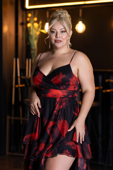 Long Red Plus Size Prom Dress ABU5267