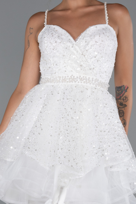 Short White Party Dress ABK2435