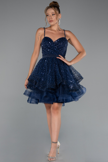 Short Navy Blue Party Dress ABK2435