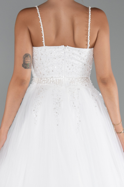 Long White Evening Dress ABU5279