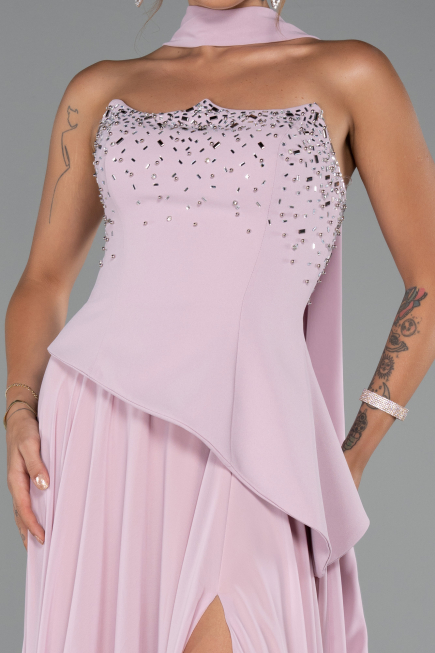 Long Powder Color Chiffon Evening Dress ABU5280