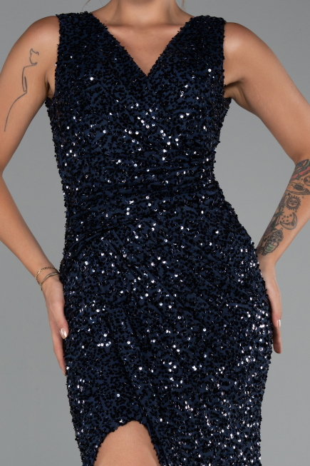 Long Navy Blue Evening Dress ABU5281