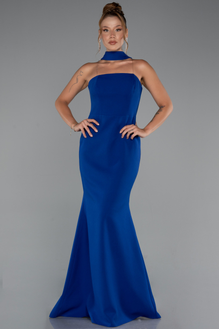Long Sax Blue Mermaid Evening Gown ABU5282