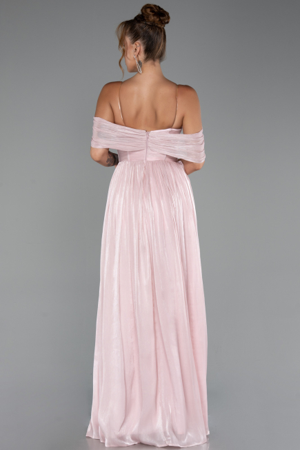 Long Powder Color Chiffon Cocktail Dress ABU5283