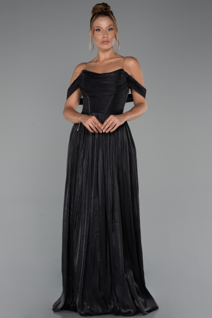 Long Black Chiffon Cocktail Dress ABU5283