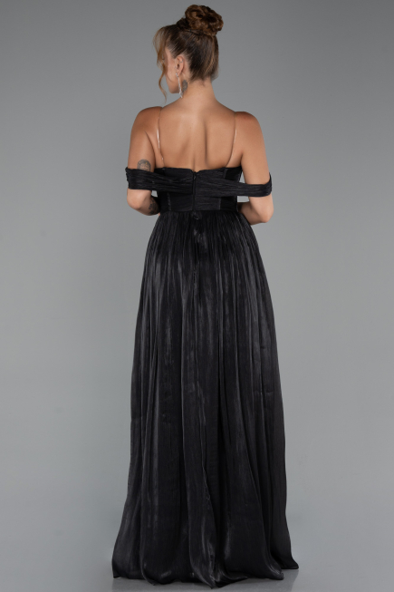 Long Black Chiffon Cocktail Dress ABU5283