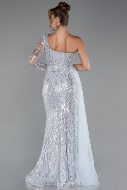 Long Light Blue Beaded Evening Dress ABU5269