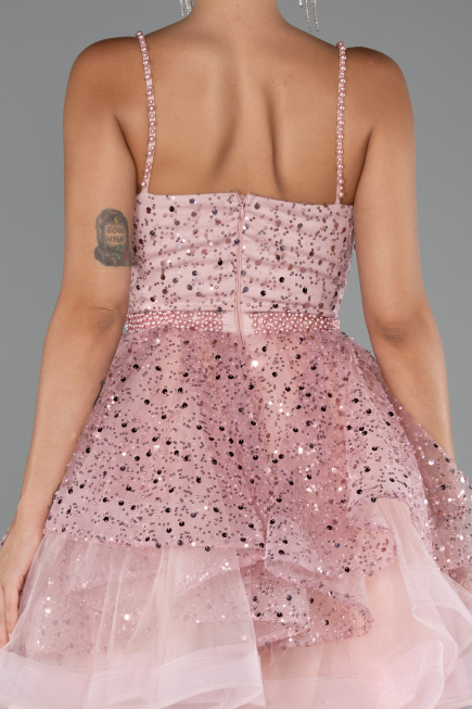 Short Powder Color Party Dress ABK2435