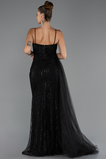 Long Black Beaded Evening Dress ABU5297