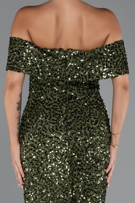 Midi Olive Drab Party Dress ABK2440