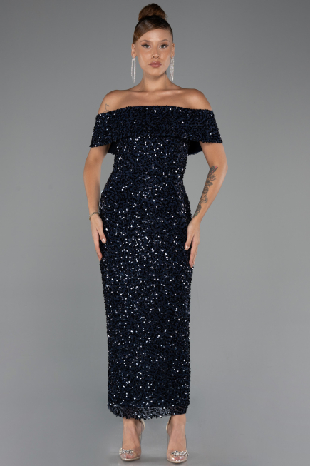 Midi Navy Blue Party Dress ABK2440
