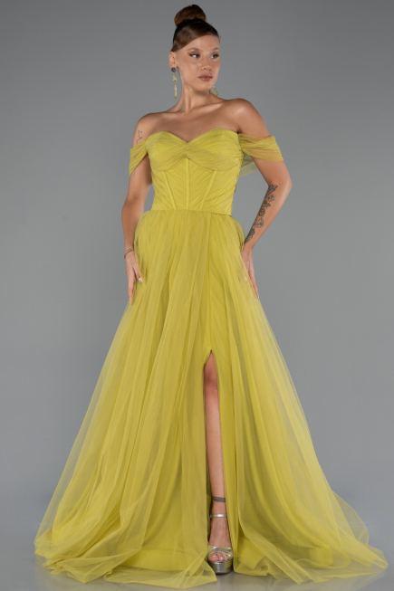 Long Pistachio Green Evening Dress ABU5302