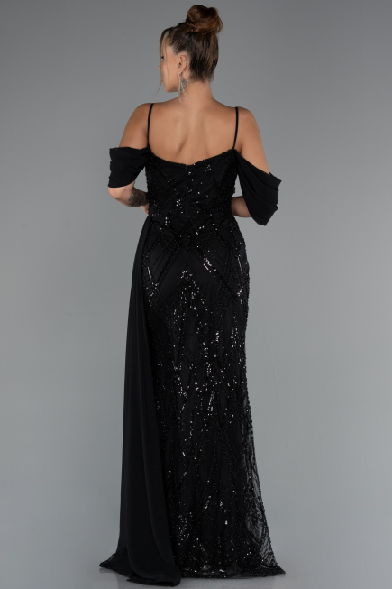 Long Black Beaded Evening Dress ABU5316