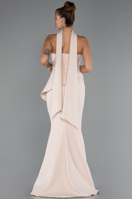 Long Beige Mermaid Prom Dress ABU5329