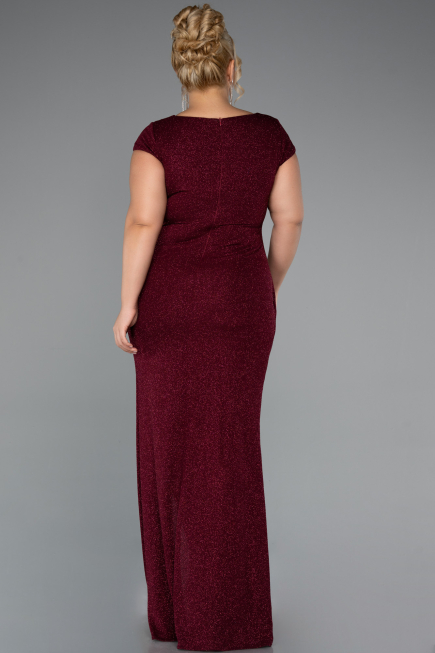 Long Burgundy Formal Plus Size Dress ABU5317