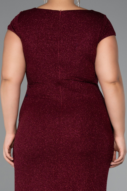 Long Burgundy Formal Plus Size Dress ABU5317