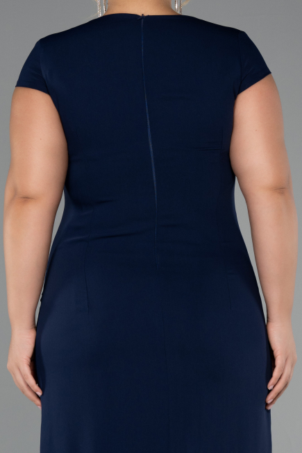 Midi Navy Blue Plus Size Cocktail Dress ABK2445