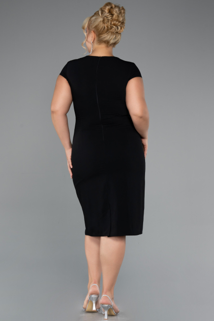 Midi Black Plus Size Cocktail Dress ABK2445