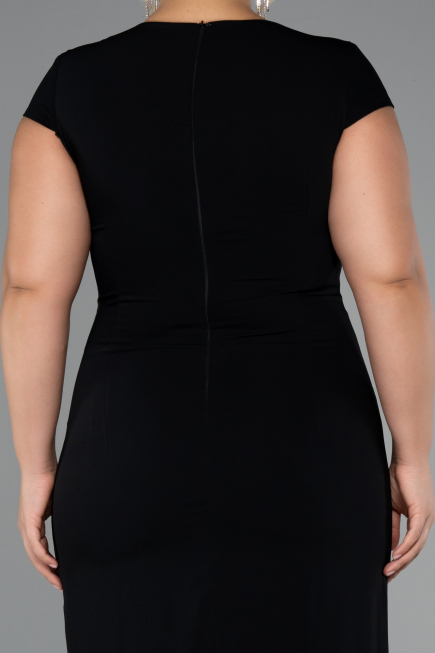 Midi Black Plus Size Cocktail Dress ABK2445