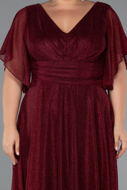 Long Burgundy Plus Size Evening Dress ABU5323