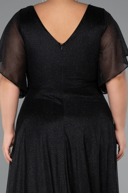 Long Black Plus Size Evening Dress ABU5323