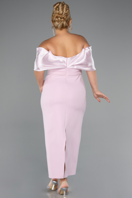 Midi Powder Color Plus Size Cocktail Dress ABK2379