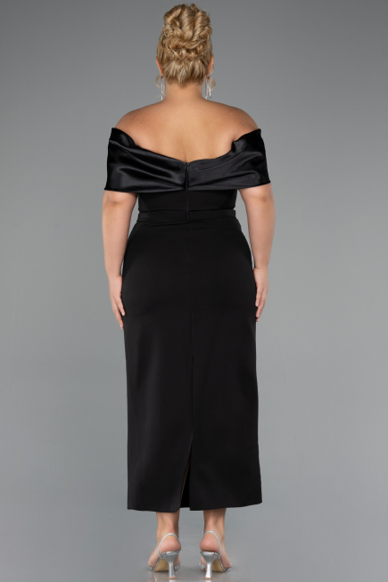 Midi Black Plus Size Cocktail Dress ABK2379