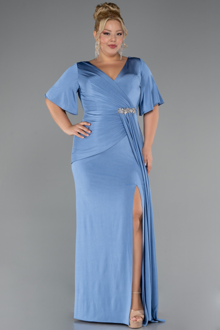 Long Indigo Plus Size Evening Dress ABU5287
