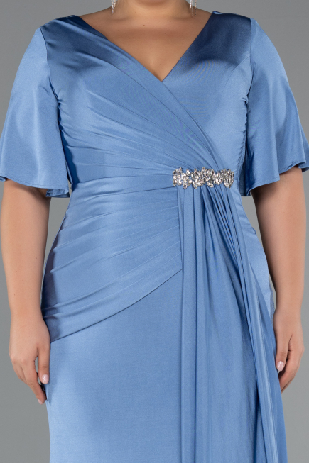 Long Indigo Plus Size Evening Dress ABU5287