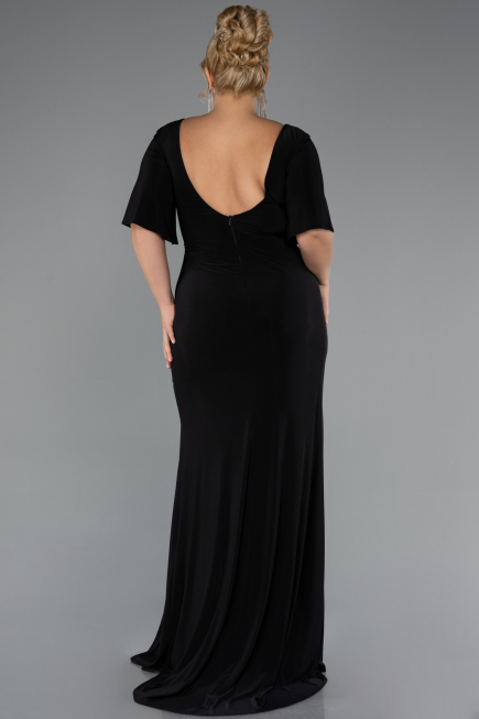 Long Black Plus Size Evening Dress ABU5287