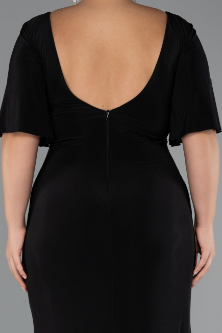 Long Black Plus Size Evening Dress ABU5287