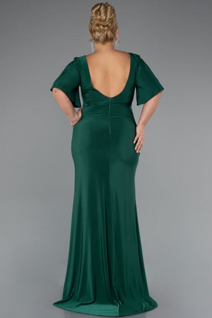 Long Emerald Green Plus Size Evening Dress ABU5287