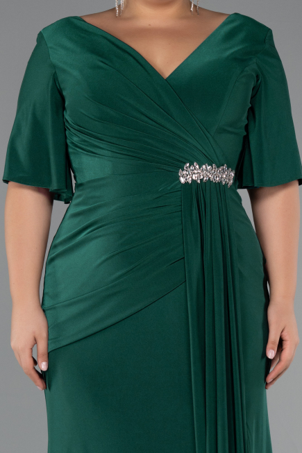 Long Emerald Green Plus Size Evening Dress ABU5287