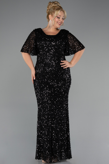 Long Black Formal Plus Size Dress ABU5318