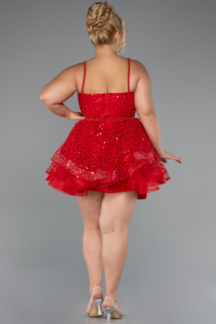 Short Red Formal Plus Size Dress ABK2436