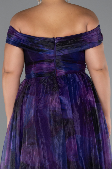 Long Purple Plus Size Evening Gown ABU5263