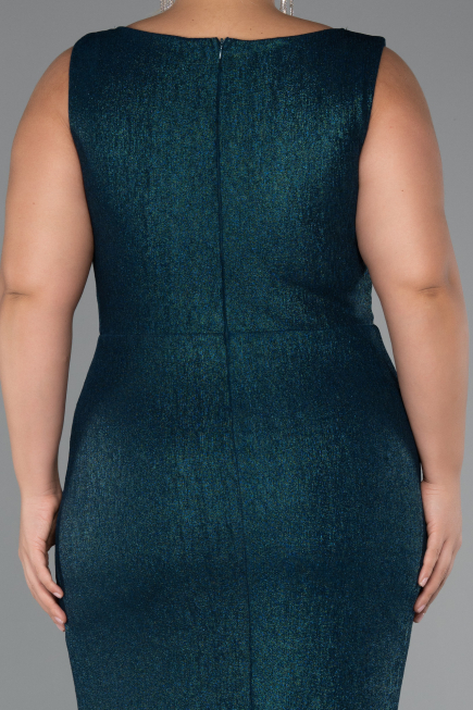 Long Emerald Green Plus Size Evening Dress ABU5231