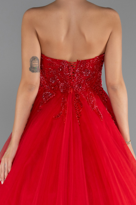 Long Red Special Design Engagement Dress ABU5341