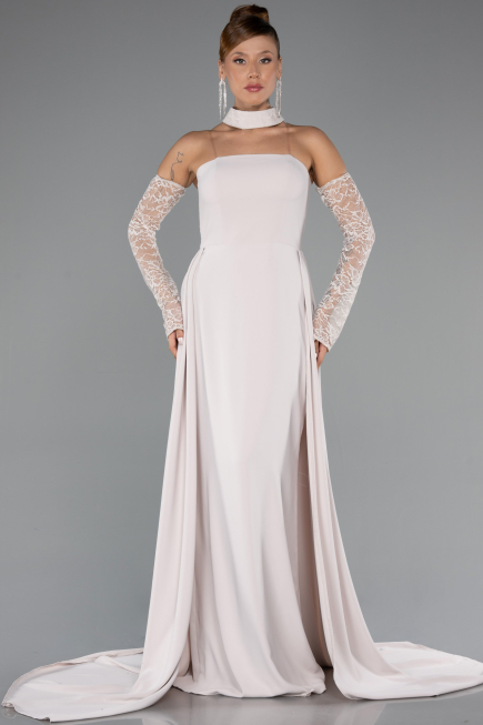 Long Beige Evening Dress ABU5355