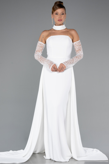 Long White Evening Dress ABU5355
